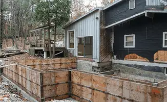 Prepared site with foundation forms for home remodeling and addition project in Anaheim, CA